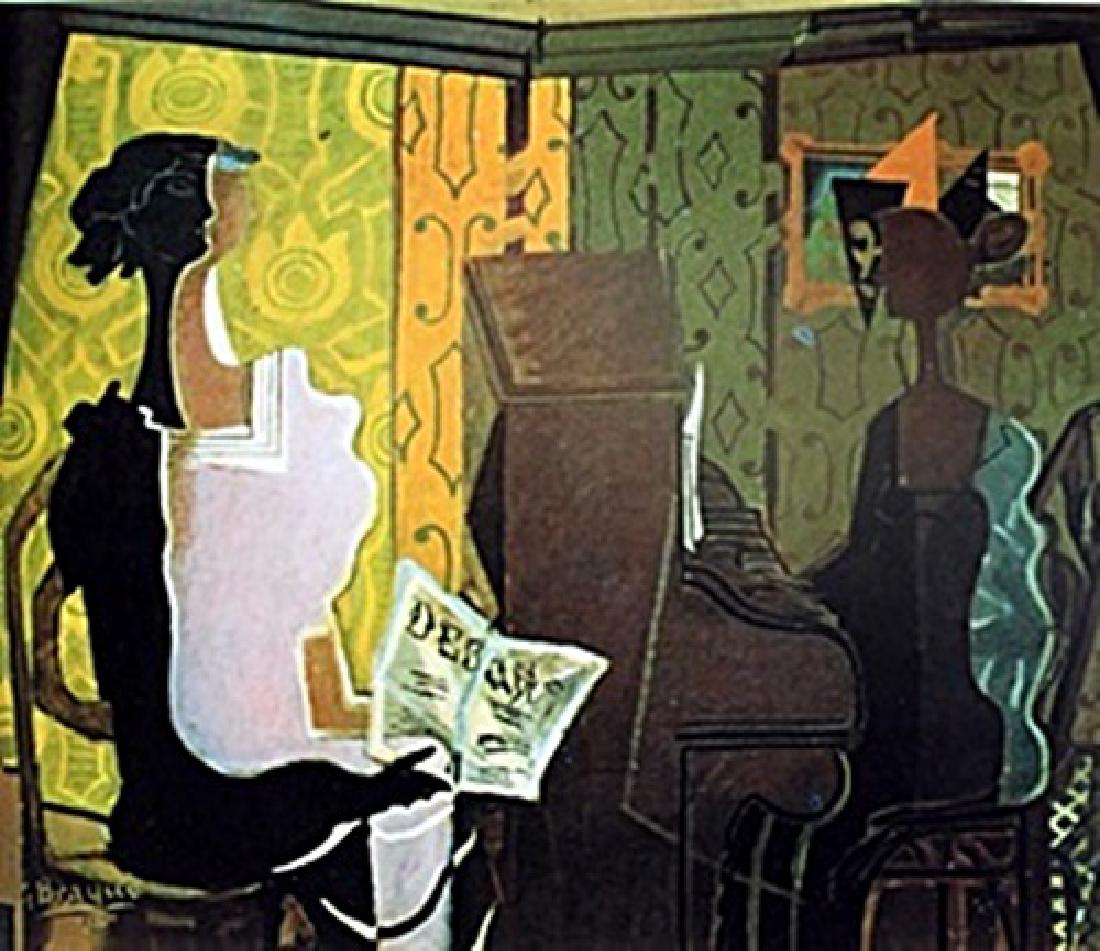 "Music Lesson" Georges Braque: authentic lithograph , signed, Approximately 11" x 15" In.