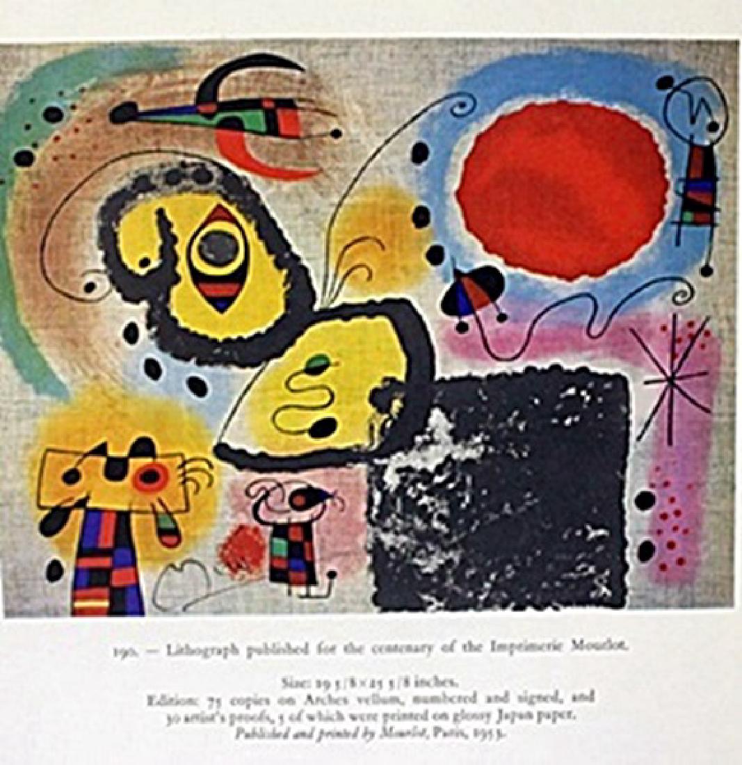 Lithograph "Imprimerie Mourlot" Joan Miro: authentic lithograph "Imprimerie Mourlot" Joan Miro (97ZM) signed, size approx. 12 x 10 in. Joan Miro, (04/20/1893 - 12/25/1973) Was Catalan Spanish Painter, Sculptor and ceramicist born in Barcelona.