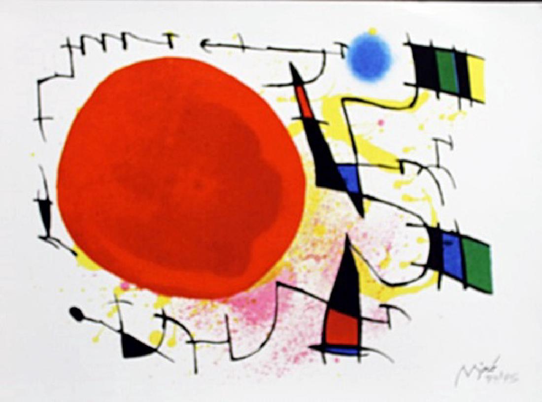 Lithograph By Joan Miro: Lithograph By Joan Miro, Plate Signed, Limited Edition, Size Approx. 14 1/2 x 12 In. Joan Miro, (04/20/1893 - 12/25/1973) Was Catalan Spanish Painter, Sculptor and ceramicist born in Barcelona. He has