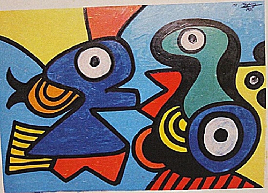 Arshile Gorky - The Happiness: In the manner of Arshile Gorky "The Happiness" oil on masonite circa. 1935, private collection approx. 28x20in. Gorky was an Armenian born American painter, who had a seminal influence on Abstract Exp