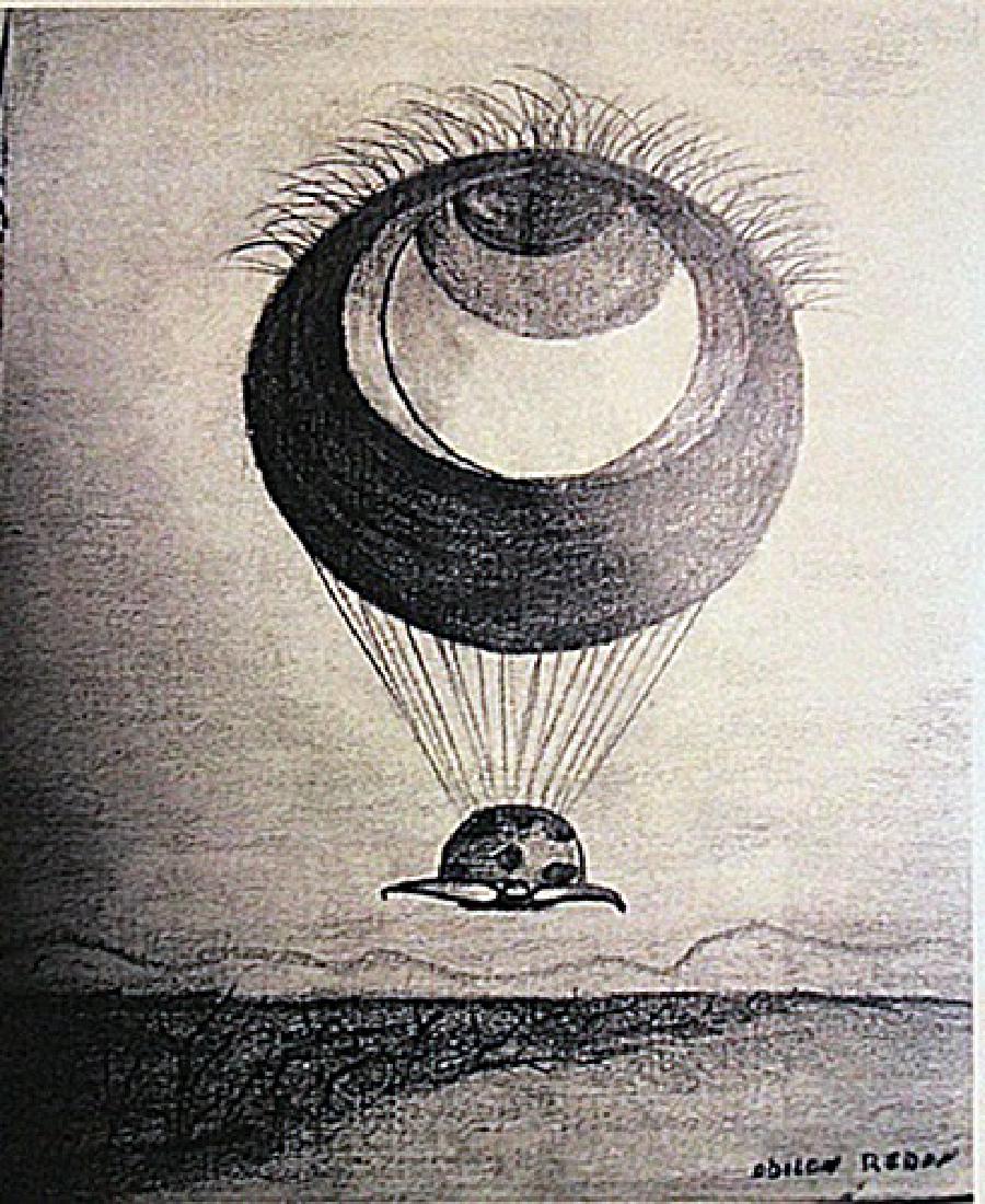 Odilon Redon - The Eye: In the manner of Odilon Redon "The Eye" drawing on paper circa. 1899, private collection approx. 12x9in. Known for his unique blend of artistic naturalism and symbolic subject matter, In the manner of