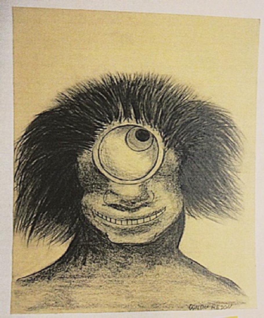 Odilon Redon - Untitled: In the manner of Odilon Redon "Untitled" drawing on paper circa. 1890, private collection approx. 13x10in. Known for his unique blend of artistic naturalism and symbolic subject matter, In the manner