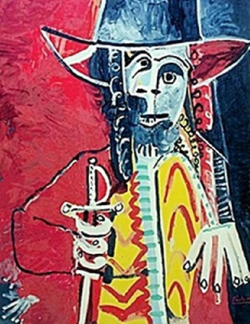 Lithograph Pablo Picasso: authentic lithograph Pablo Picasso, Double Signature. Size approx. 11 x 8 1/2 in. Pablo Picasso (October 25th 1881 - April 8th 1973), also known as Pablo Ruiz y Picasso, was singular in the art world.