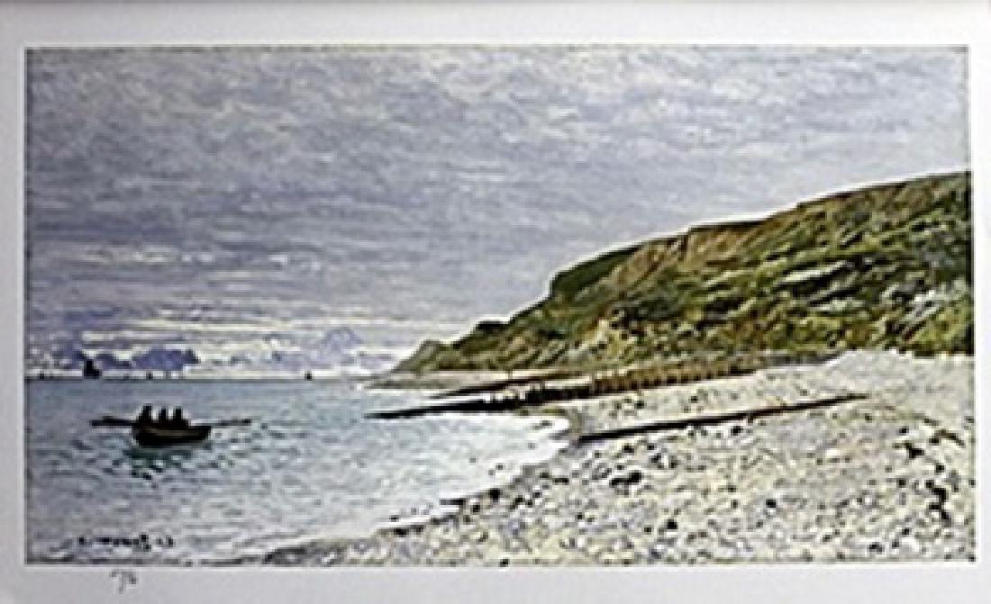 Lithograph Claude Monet: authentic lithograph Claude Monet, signed, size approx. 13 x 19 in. Oscar-Claude Monet (14 November 1840 – 5 December 1926) was a founder of French Impressionist painting, and the most consist