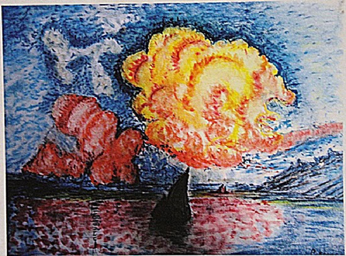 Paul Signac - Untitled: In the manner of Paul Signac "Untitled" pastel on paper circa. 1920, private collection approx. 19x14in. Signac was a French Neo-Impressionist painter who, working with Georges Seurat, helped develop