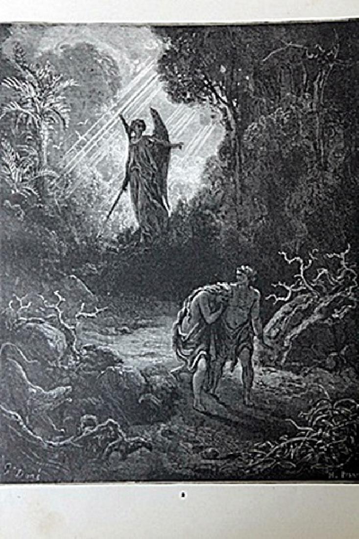 The Dore Bible Gallery "The Expulsion from the Garden": From The Dore Bible Gallery containing one hundred superb illustrations. By Gustave Dore born in the city of Strasburg, January 10, 1833.