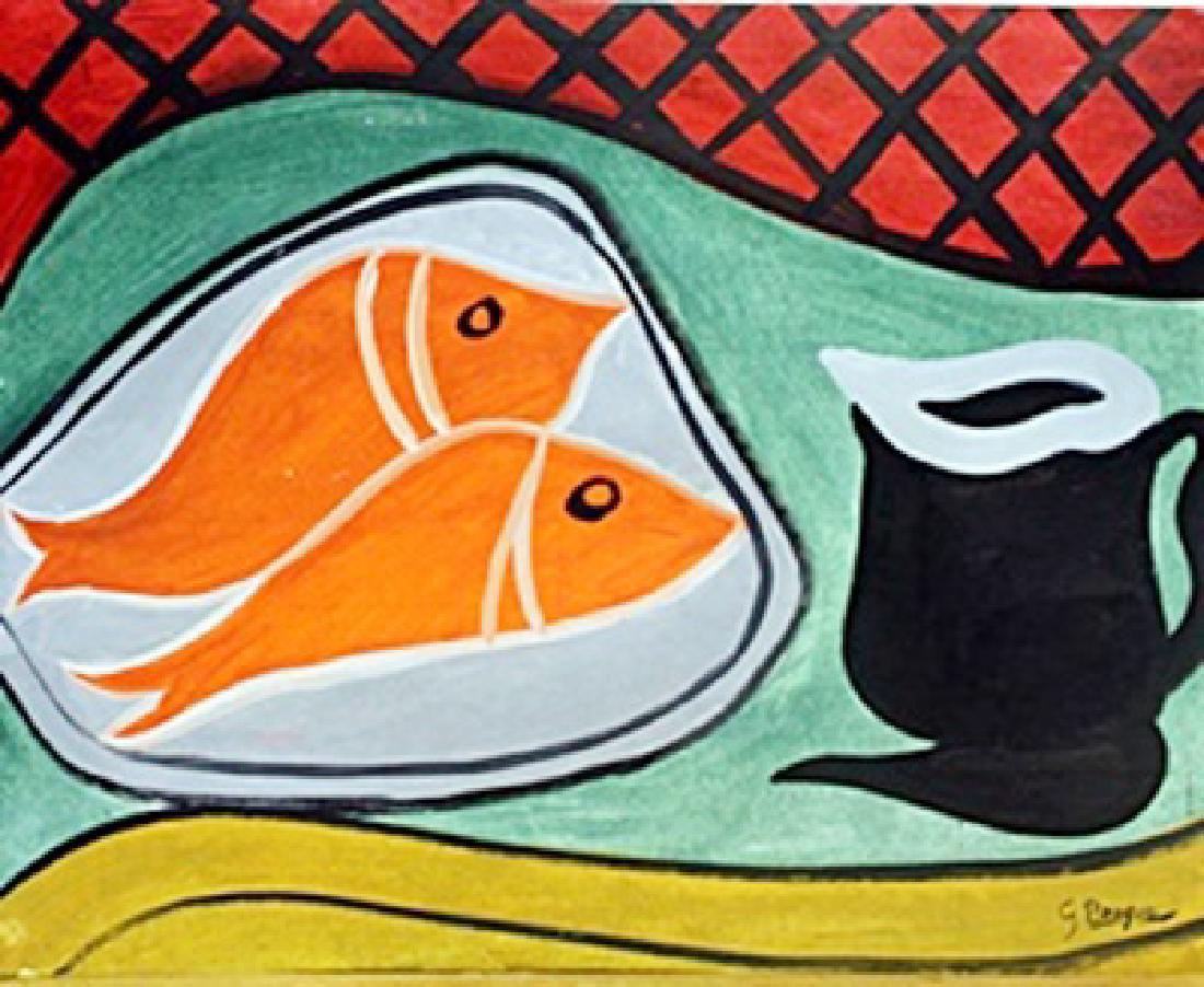 Nature Morte 1930' - Georges Braque: Oil Painting on Paper attributed to Georges Braque, bearing a signature, Size Approx 15 x 12 Inches