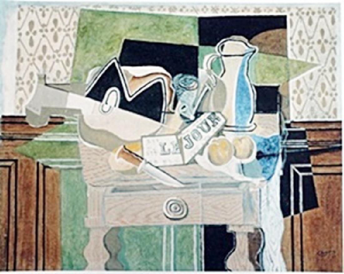 Lithograph Georges Braque: authentic lithograph , Bearing a Signature of the Artist, Approx. 11" x 14" In.