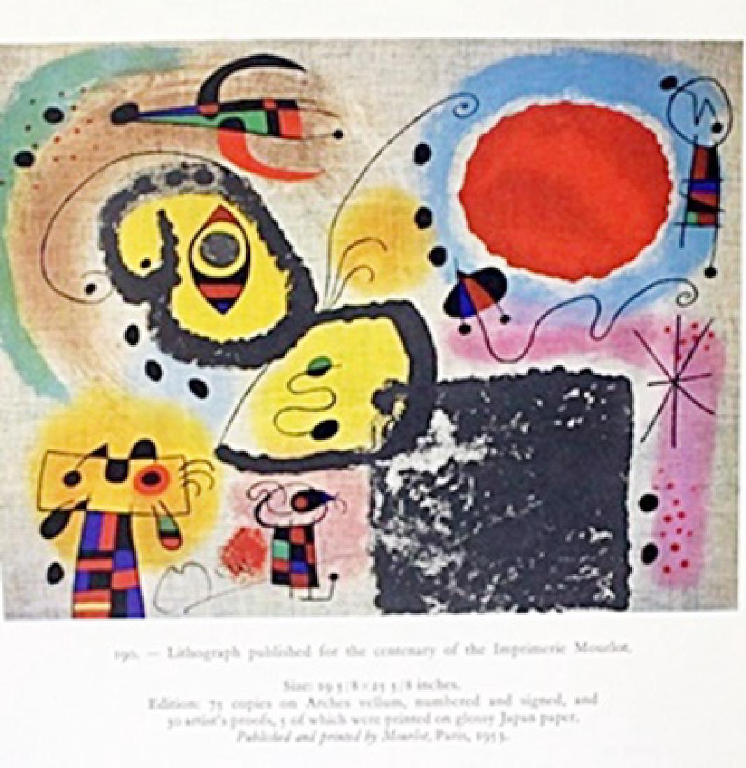 Lithograph "Imprimerie Mourlot" Joan Miro: authentic lithograph "Imprimerie Mourlot" Joan Miro (97ZM) signed, size approx. 12 x 10 in. Joan Miro, (04/20/1893 - 12/25/1973) Was Catalan Spanish Painter, Sculptor and ceramicist born in Barcelona.