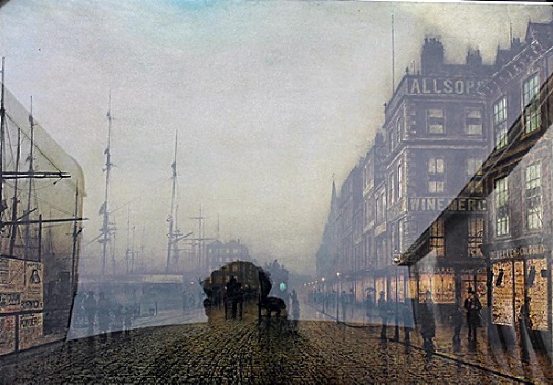 Liverpool Quay by Moonlight - Atkinson Grimshaw -: Lithograph by Atkinson Grimshaw. John Atkinson Grimshaw was an English Victorian-era artist known for his breathtaking city night-scenes and landscapes. He is considered one of the most renowned paint
