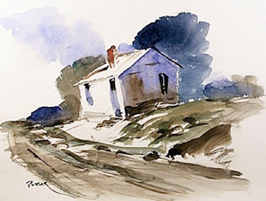 After Ken Potter Original Watercolor on Paper: After Ken Potter Original Watercolor on Paper . Comes unframed; framing available at an additional cost, . Approx. Paper size: 12"x16"