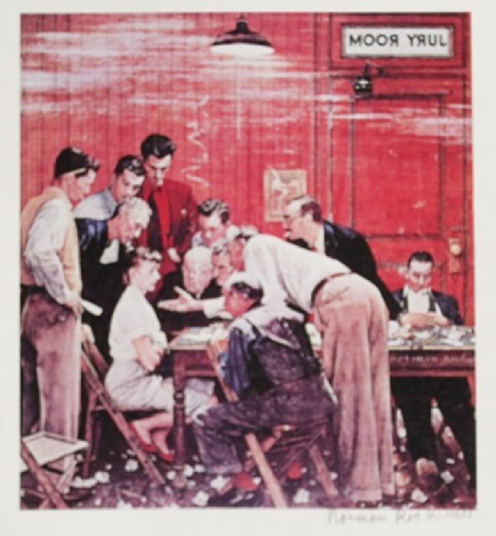 Lithograph "Hold out" By Norman Rockwell: Lithograph "Hold out" By Norman Rockwell, Signed By The Artist, Size Approx. 14 x 11 In. Norman Rockwell (02/03/1978 - 11/08/1978) Was born in Brooklyn, New York. Occupation Illustrator & Painter. Roc