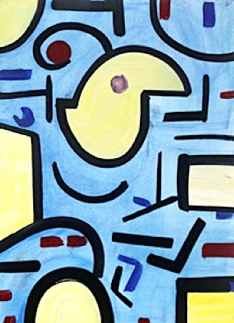 The Bird - Oil on Paper - Paul Klee: Oil Painting on Paper attributed to Paul klee, bearing a signature, Size Approx. 16 x 12 Inches