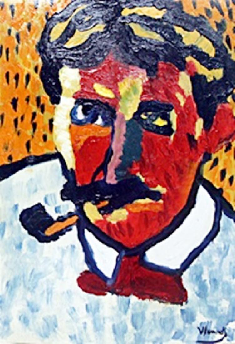 Andre Derain - Oil - Maurice De Vlaminck: Oil Painting on Paper attributed to Maurice De Vlaminck, bearing a signature, Size Approx. 12 x 8 Inches