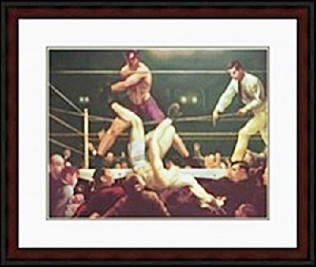 DEMPSEY AND FIRPO, 1922 George WESLEY BELLOWS: authentic lithograph , IMAGE SIZE: 24 1/4X18 3/4", FRAMED; 35X29 1/2"