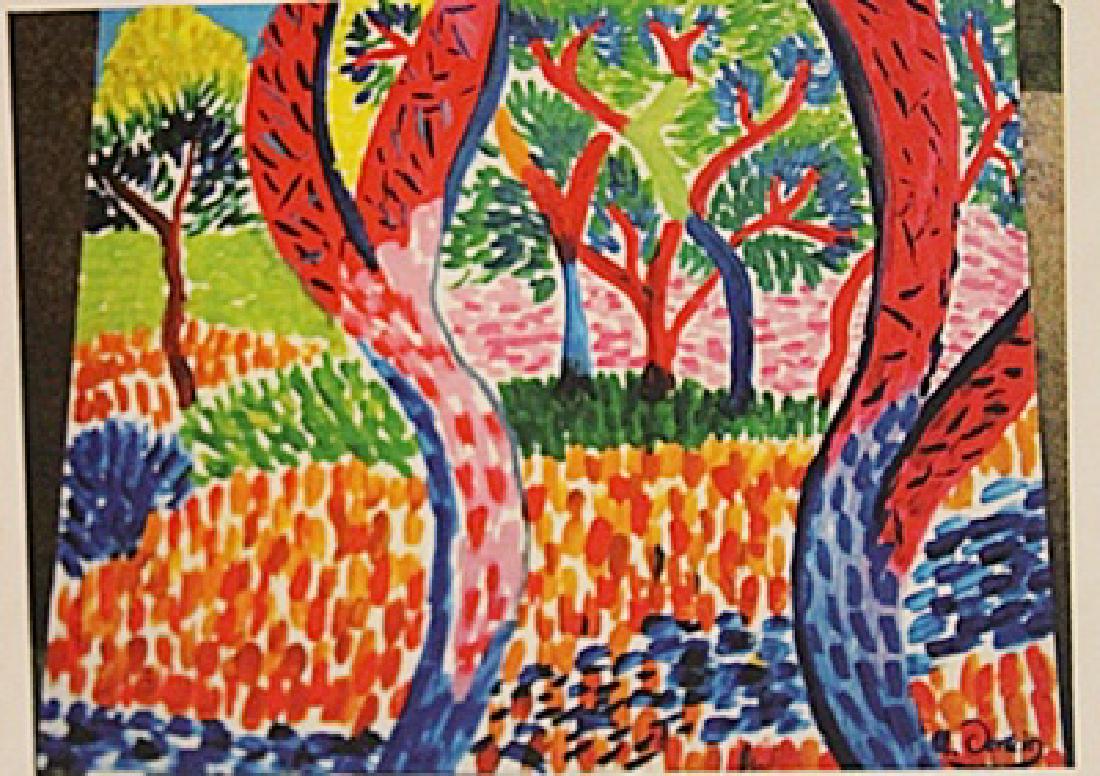 Andre Derain - The Forest: Oil on paper in the manner of Andre Derain "The Forest" circa 1935, private collection, unframed dimensions approximately 16x13. André Derain was a French artist, painter, sculptor and co-founder of