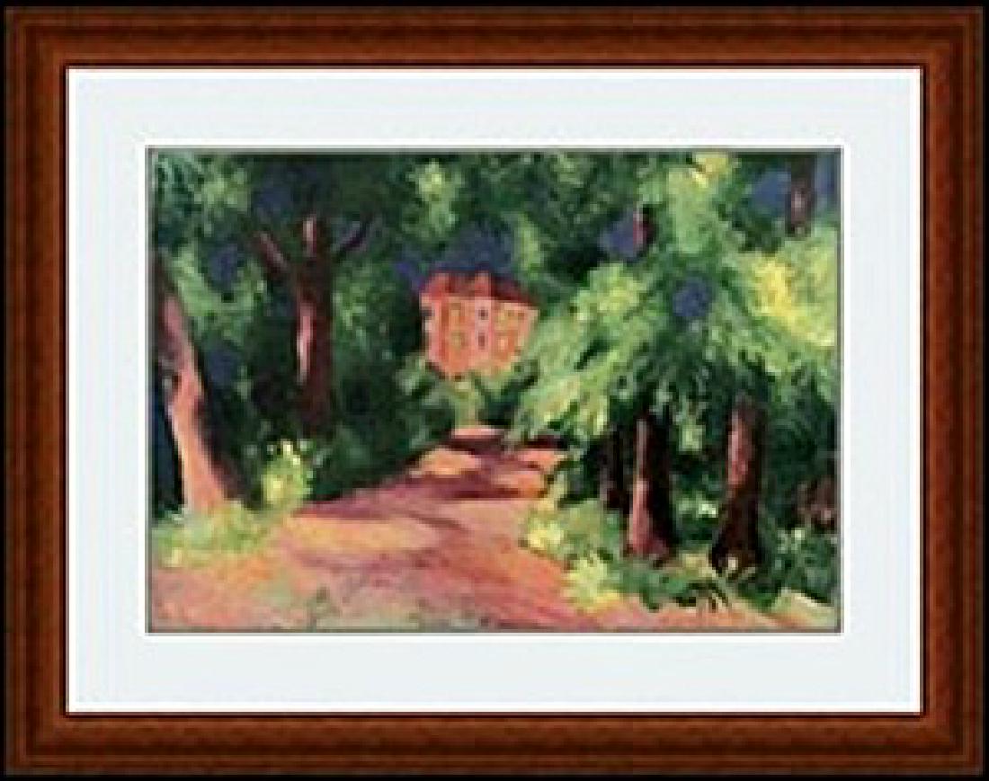 ROTES HAUS IM PARK AUGUST MACKE: authentic lithograph , IMAGE SIZE: 25 11/16X17 3/4" FRAMED SIZE: 37 1/8X29 1/4"