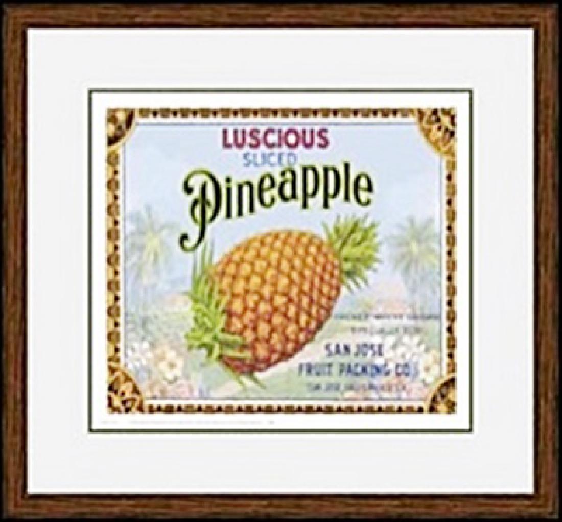 LUSCIOUS PINEAPPLE MILES GRAFF: authentic lithograph , IMAGE SIZE: 15 3/8X13 3/4", FRAMED SIZE: 23 3/16X21 9/16"