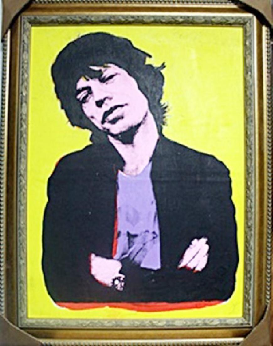 Mick Jagger 1976' - Andy Warhol: Acrylic and Silkscreen Inks on Canvas In the Manner of Andy Warhol, Attributed to, bearing a signature, Size Approx. 34 x 25 Inches
