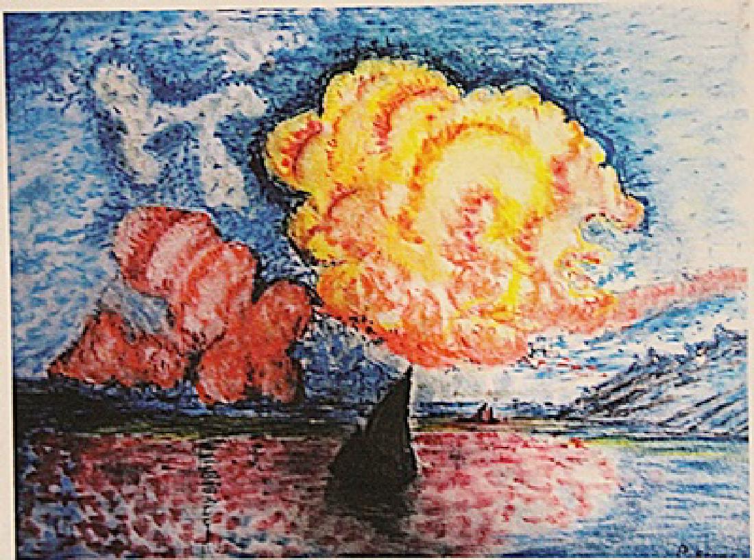 Paul Signac - Untitled: In the manner of Paul Signac "Untitled" pastel on paper circa. 1920, private collection approx. 19x14in. Signac was a French Neo-Impressionist painter who, working with Georges Seurat, helped develop