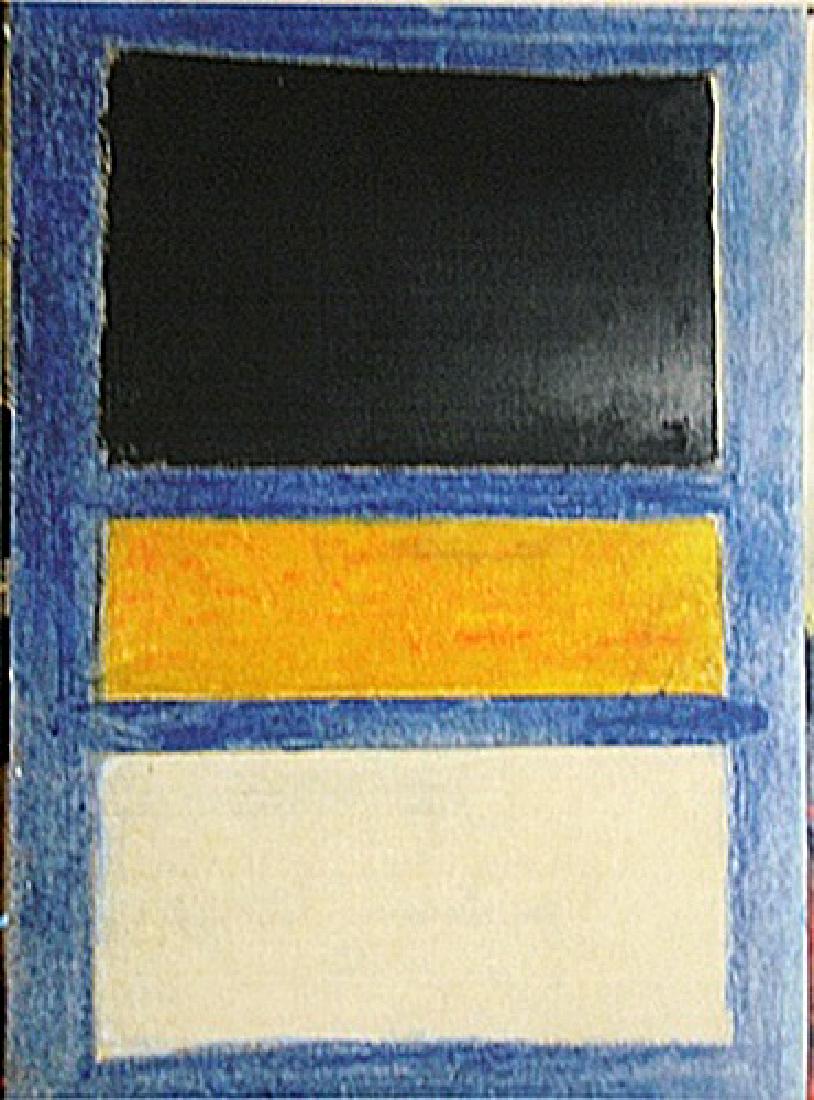 Mark Rothko - Blue,Black And Yellow: In the manner of Mark Rothko "Blue,Black And Yellow" pastel on paper circa. 1950, private collection approx. 19x13in. A prominent figure among the New York School painters, In the manner of Mark Rothk