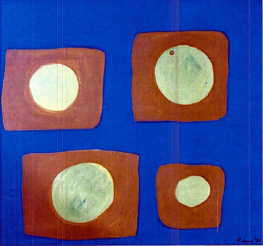 The Town - Patrick Heron - Oil On Paper: Oil on paper, Patrick Heron approx. 15x14 in. Patrick Heron CBE was a British abstract and figurative artist, writer, and polemicist, who lived in Zennor, Cornwall.