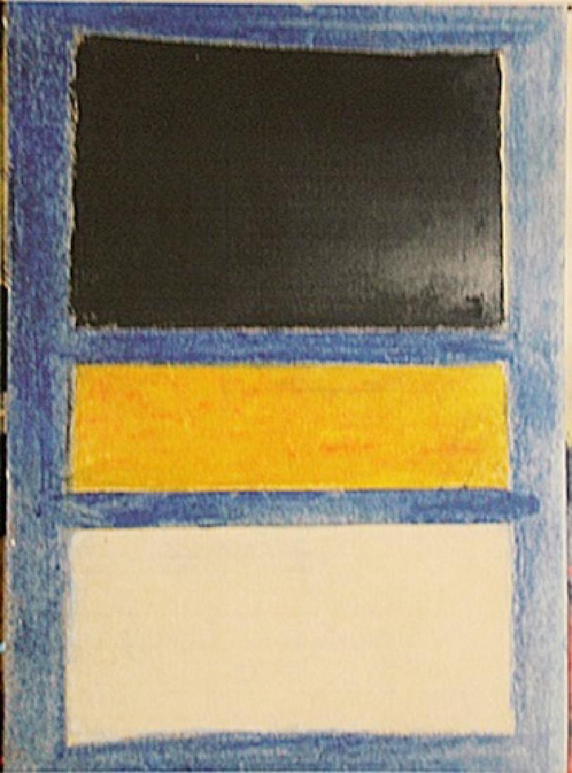 Mark Rothko - Blue,Black And Yellow: In the manner of Mark Rothko "Blue,Black And Yellow" pastel on paper circa. 1950, private collection approx. 19x13in. A prominent figure among the New York School painters, In the manner of Mark Rothk