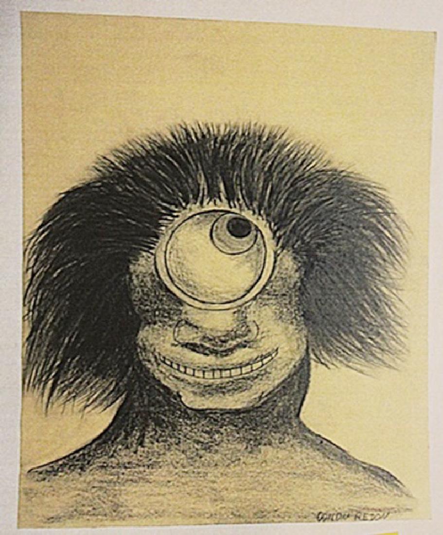 Odilon Redon - Untitled: In the manner of Odilon Redon "Untitled" drawing on paper circa. 1890, private collection approx. 13x10in. Known for his unique blend of artistic naturalism and symbolic subject matter, In the manner