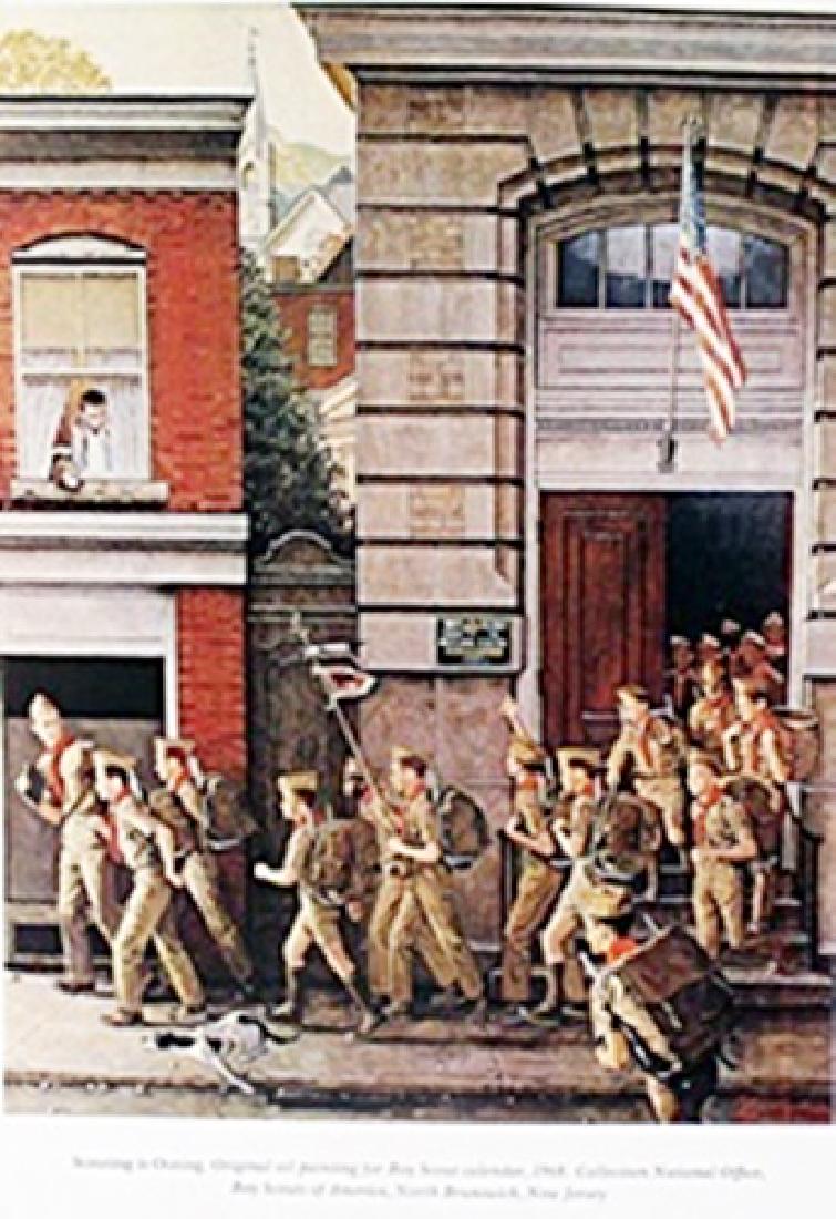 Lithograph "Boy Scouts" Norman Rickwell: authentic lithograph "Boy Scouts" Norman Rickwell (52ZN) size approx. 17 x 11 in. Norman Percevel Rockwell AKA: Norman Rockwell (02/03/1978 - 11/08/1978) Was born in Brooklyn, New York. Occupation Ill