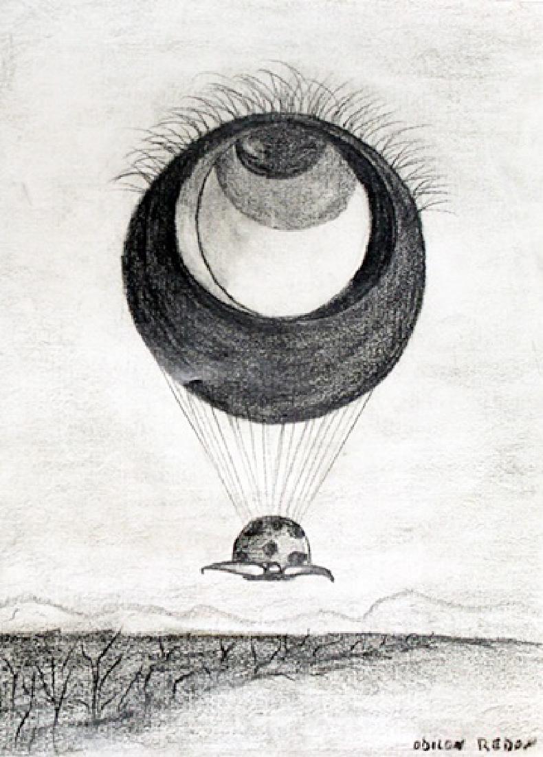 The Eye - Drawing on Paper - Odilon Redon: Drawing on Paper, bearing the signature , in the manner of Redon. Size Approx. 12 x 9 Inches