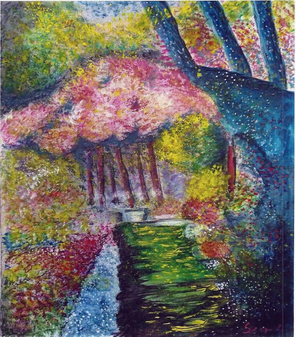 Rue St. Vincent in Spring - Georges Seurat - Pastel On: Pastel on paper in the style of Georges Pierre Seurat, approx. 20x14 in. Georges-Pierre Seurat was a French post-Impressionist painter and draftsman. He is noted for his innovative use of drawing medi