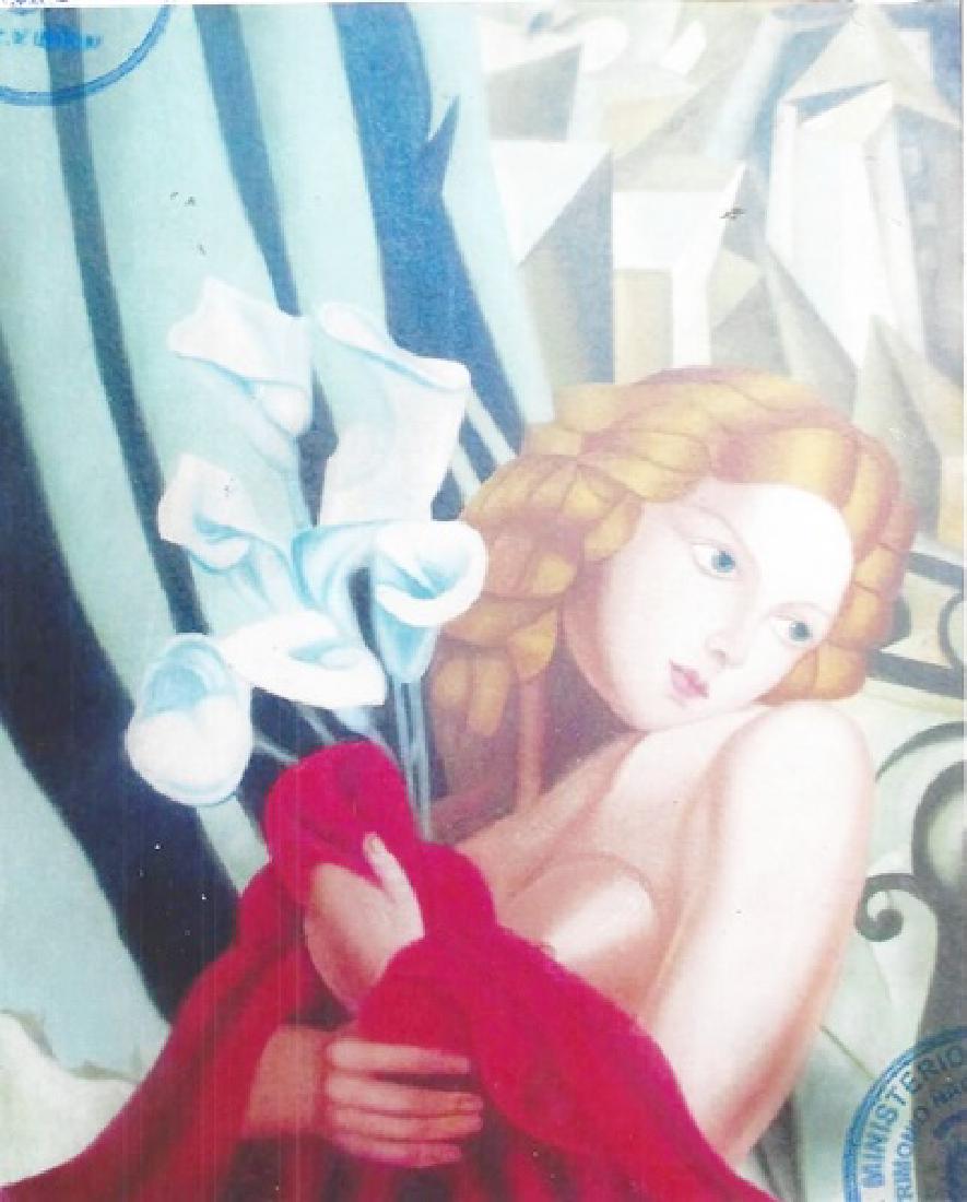 Portrait De Madame - Tamara De Lempicka - Canvas: Canvas, Tamara De Lempicka. Tamara ?empicka was a Polish painter who spent her working life in France and the United States. She is best known for her polished Art Deco portraits of aristocrats and th