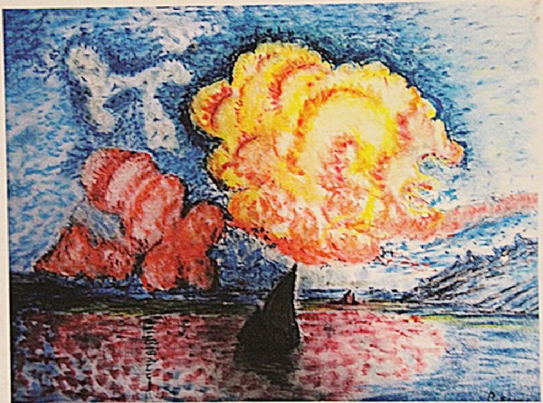 Paul Signac - Untitled: In the manner of Paul Signac "Untitled" pastel on paper circa. 1920, private collection approx. 19x14in. Signac was a French Neo-Impressionist painter who, working with Georges Seurat, helped develop