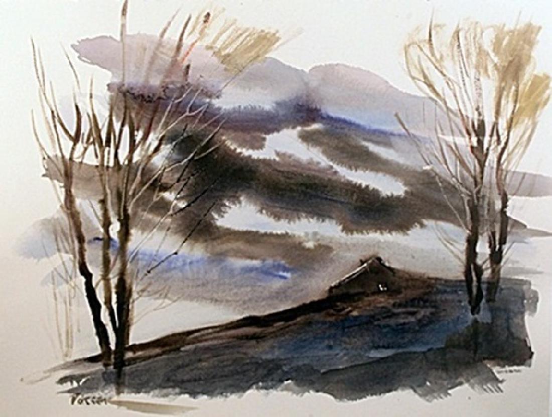 In the style of Ken Potter Watercolor on Paper: In the style of Ken Potter Watercolor on Paper . Comes unframed; framing available at an additional cost, . Approx. Paper size: 12"x16"