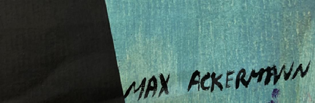 Max Ackermann - Composition: • Artist: Max Ackermann ( In Style Of or After) • Title: Composition • Year: 1950 • Dimensions: 19x13 Inches • Medium: Oil on Paper • Signature Details: Sign on the lower right