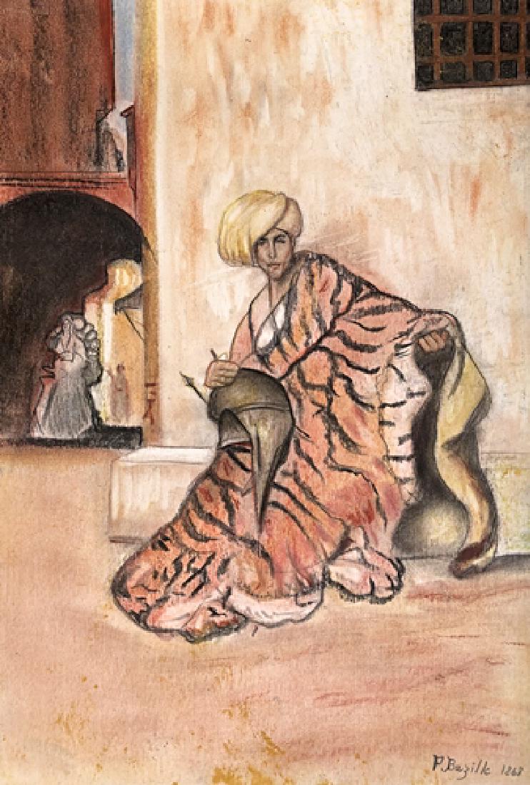 Frederic Bazille - Portrait Of Homar: • Artist: Frederic Bazille (after or the Style Of ) • Title: Porrait Of Homar • Year: 1868 • Dimensions: 19x13 Inches • Medium: Pastel On Paper • Condition: Good