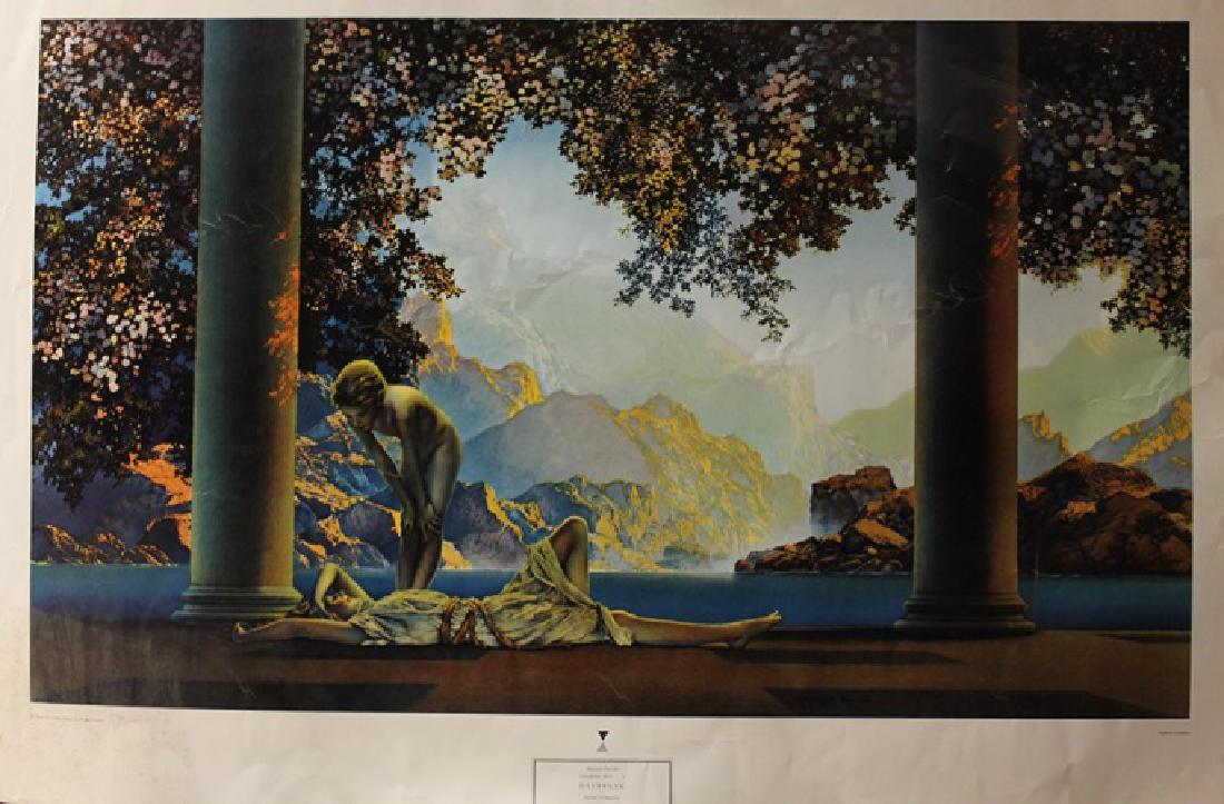 Daybreak - Maxfield Parrish - Lithograph: Lithograph by Maxfield Parrish. Maxfield Parrish was an American painter and illustrator active in the first half of the 20th century. He is known for his distinctive saturated hues and idealized neo-
