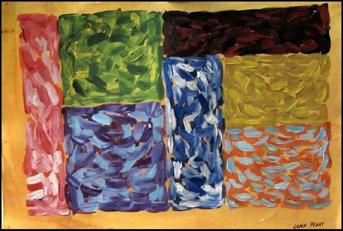 Composition - John Peart In the style of Oil On Paper: • Artist: John Peart • Title: Composition • Dimensions: approximately 19x14 In • Medium: Oil On Paper “In the style of” works are works by an unknown creator whose style is strongly under