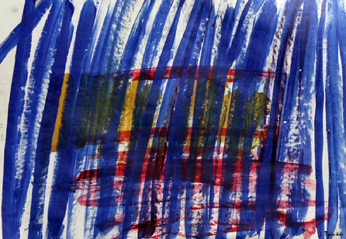 Composition - Jack Tworkov In the style of - Oil On: Oil on paper in the style of Jack Tworkov, approx. 19x13 in. Jack Tworkov was a Polish-born American abstract expressionist painter. Jack Tworkov appeared to be disinterested in painting; he didn’t