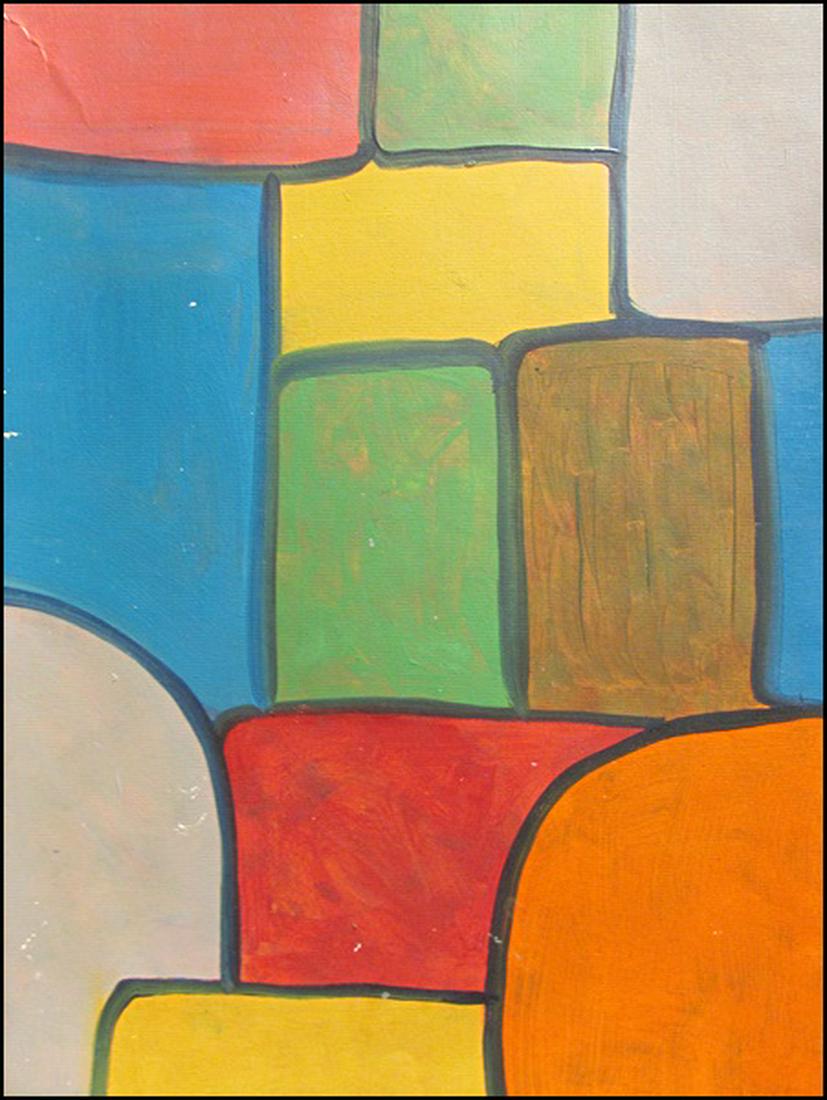 In the Style of Ernest Mancoba - Oil On Paper: Oil on paper in the style of Ernest Mancoba, approx. 20x14 in. Ernest Mancoba was an avant-garde artist, born in South Africa, who spent the majority of his life in Europe. He was probably South Afric