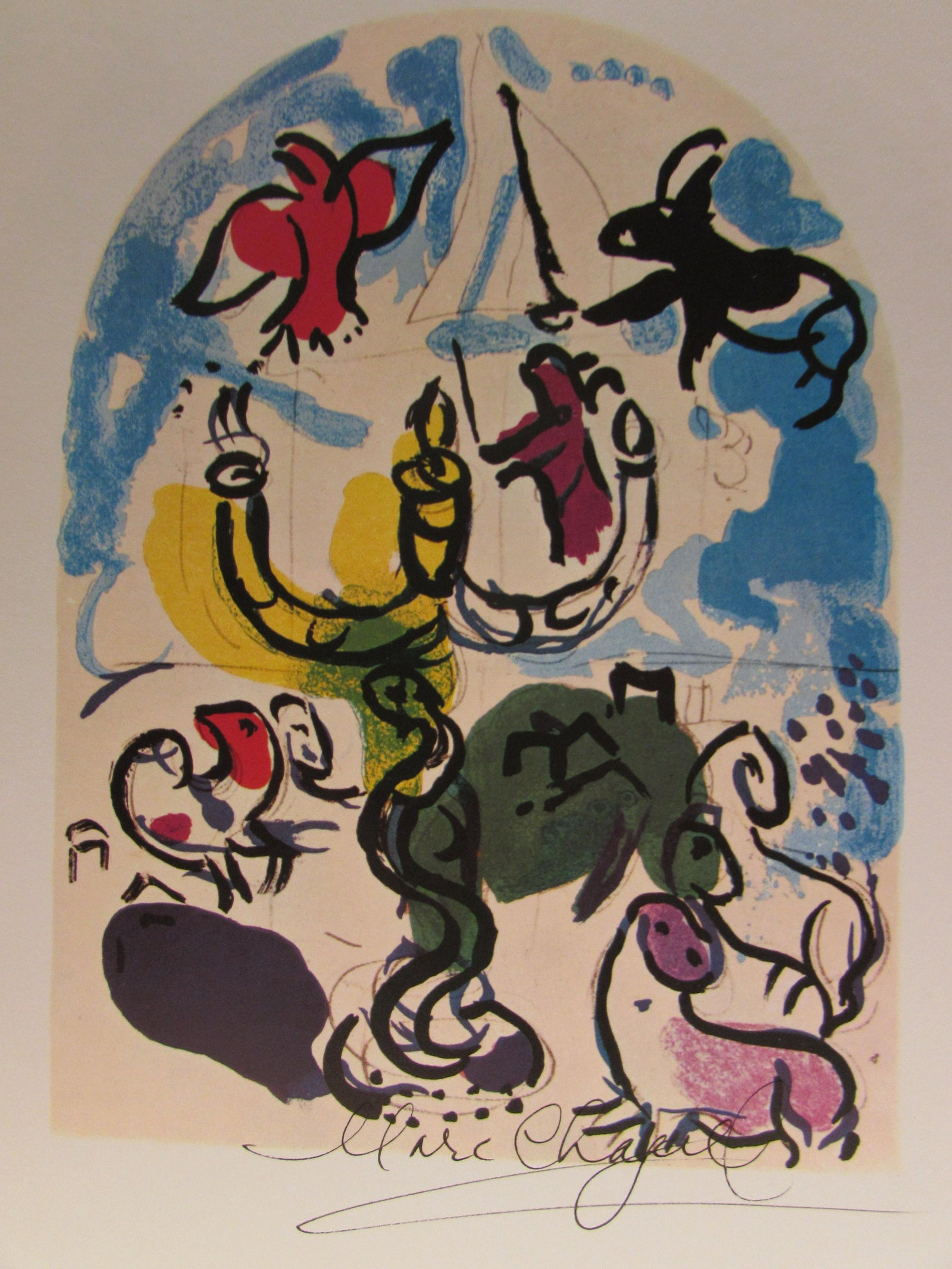 Signed Lithograph - Marc Chagall H152: Signed March Chagall lithograph. Marc Zakharovich Chagall was a Russian-French artist of Belarusian Jewish origin. An early modernist, he was associated with several major artistic styles and created 