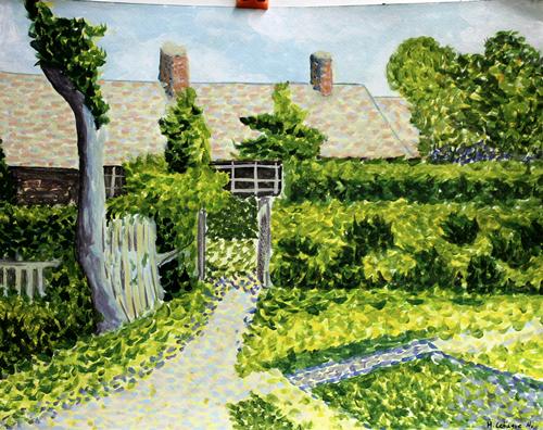 Watercolor - in the style of Henri Lebasque: Watercolor in the style of Henri Lebasque, approx. 16x13 in. Henri Lebasque was a French post-impressionist painter. He was born at Champigné. His work is represented in French museums, notably Anger