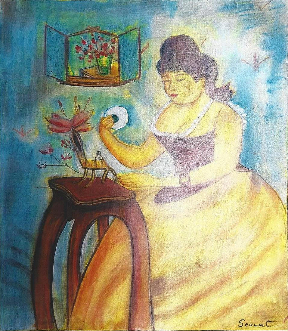 Ms. Clarisse - Georges Pierre Seurat - Pastel On Paper: Pastel on paper in the style of Georges Pierre Seurat, approx. 19x14 in. Georges-Pierre Seurat was a French post-Impressionist painter and draftsman. He is noted for his innovative use of drawing medi