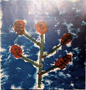 The Tree of Life - in the style of Anselm Keifer - Oil: Oil on paper in the style of Anselm Keifer, approx. 19x13 in. Anselm Kiefer is a German painter and sculptor. He studied with Joseph Beuys and Peter Dreher during the 1970s. His works incorporate mate