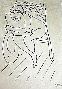 Lithograph "Nu Au Rocking Chair" after Henri Matisse: Lithograph, Size Approx. 14 x 11 In.