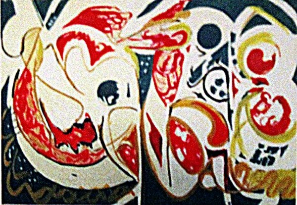 Lee Krasner - Composition: Oil on paper Lee Krasner "Composition", circa 1955, signed private collection, unframed dimensions approximately 17x12. Lee Krasner, original name Lenore Krassner (born October 27, 1908, Brooklyn, New