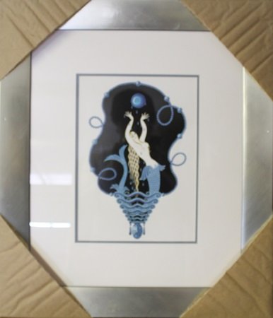 Lithograph "Mermaid" By Erte: Lithograph "Mermaid" By Erte, Size Approx. 22 x 19 In.