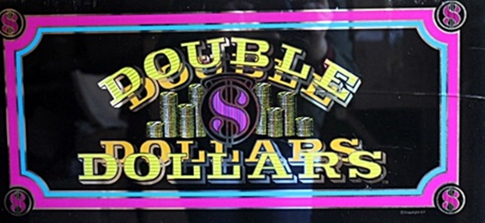 Vintage Collectible Casino Slot Machine Glass "Double: Vintage Collectible Casino Slot Machine Glass "Double Dollars" 20 x 10 in. (N)