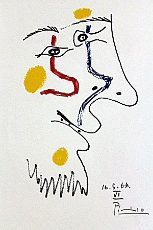 Le Fout De Bonheur BY PABLO PICASSO: HAND PULLED AND SIGNED . IMAGE SIZE:10X13". ATTRIBUTED TO PABLO PICASSO. Pablo Ruiz y Picasso, known as Pablo Picasso (25 October 1881 – 8 April 1973) was a Spanish painter, sculptor, printmaker, ce