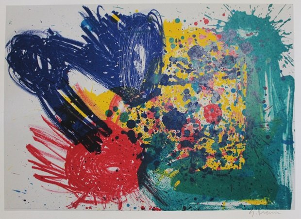 Lithograph "Untitled" By Samuel L. Francis: Lithograph "Untitled" By Samuel L. Francis, Signed by the Artist, Size Approx. 11 x 14 In. Samuel Lewis Francis (June 25, 1923 – November 4, California) was an American painter and printmaker
